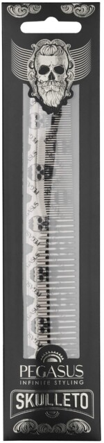 Pegasus Skulleto 201 silber Haarschneidekamm 17,5 cm