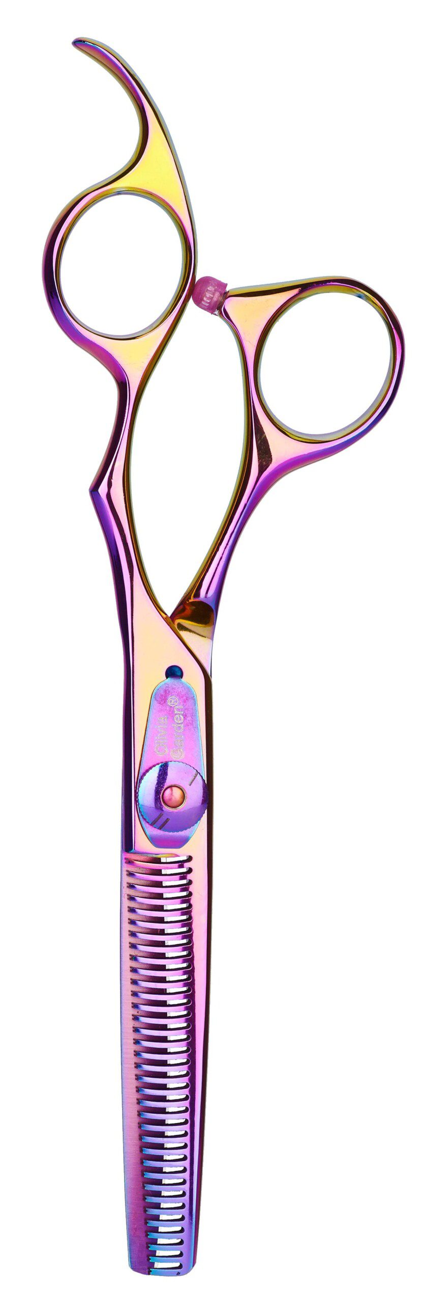 S-1080_front Olivia Garden SilkCut Modellierschere Rainbow 6,0'' JAP RH – Bild 1