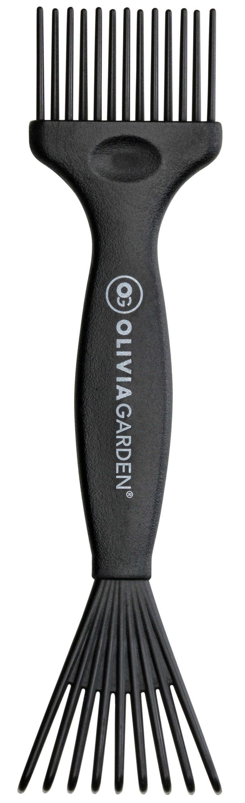B 2377front Olivia Garden Bürstenreiniger Mini aus recyceltem Kunststoff, schwarz