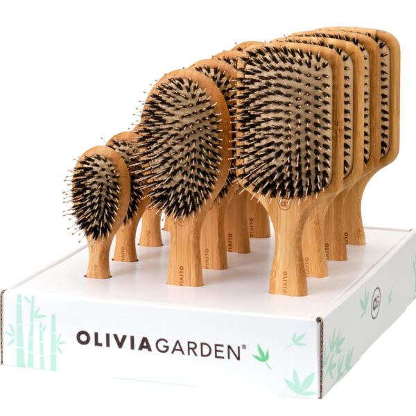 Olivia Garden Bamboo Touch Combo Entwirrungsbürsten, 12er Display