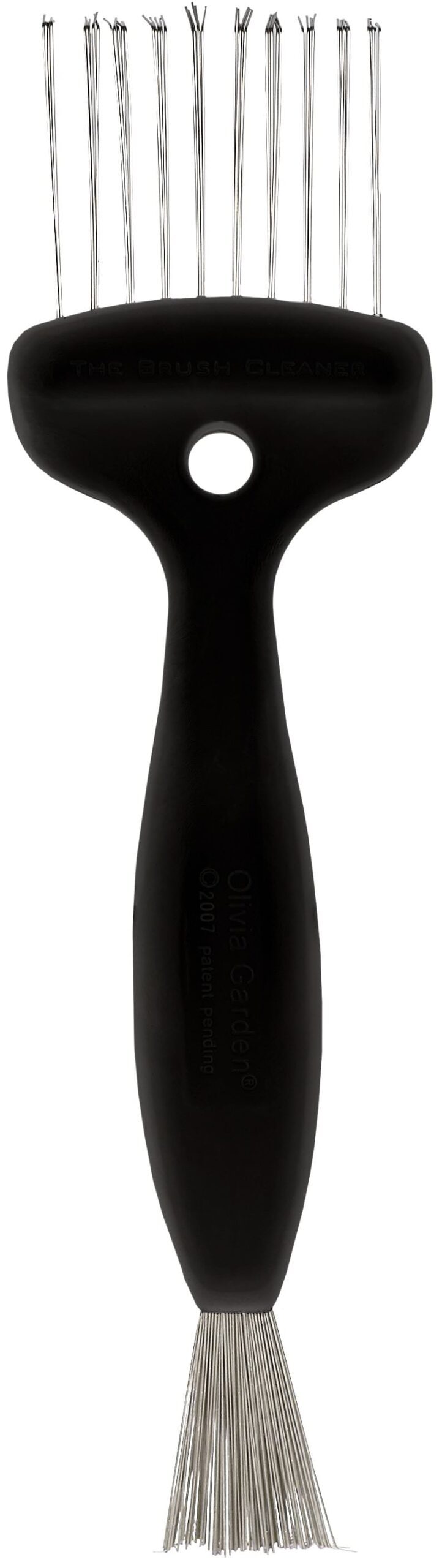 B 2411front Olivia Garden Bürstenreiniger aus recyceltem Kunststoff, schwarz