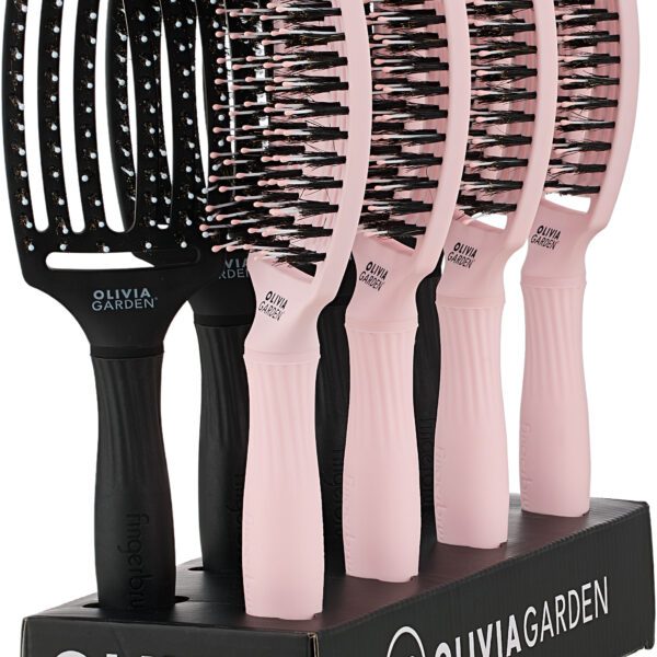 Olivia Garden Fingerbrush Combo M 8er Display schwarz/pink