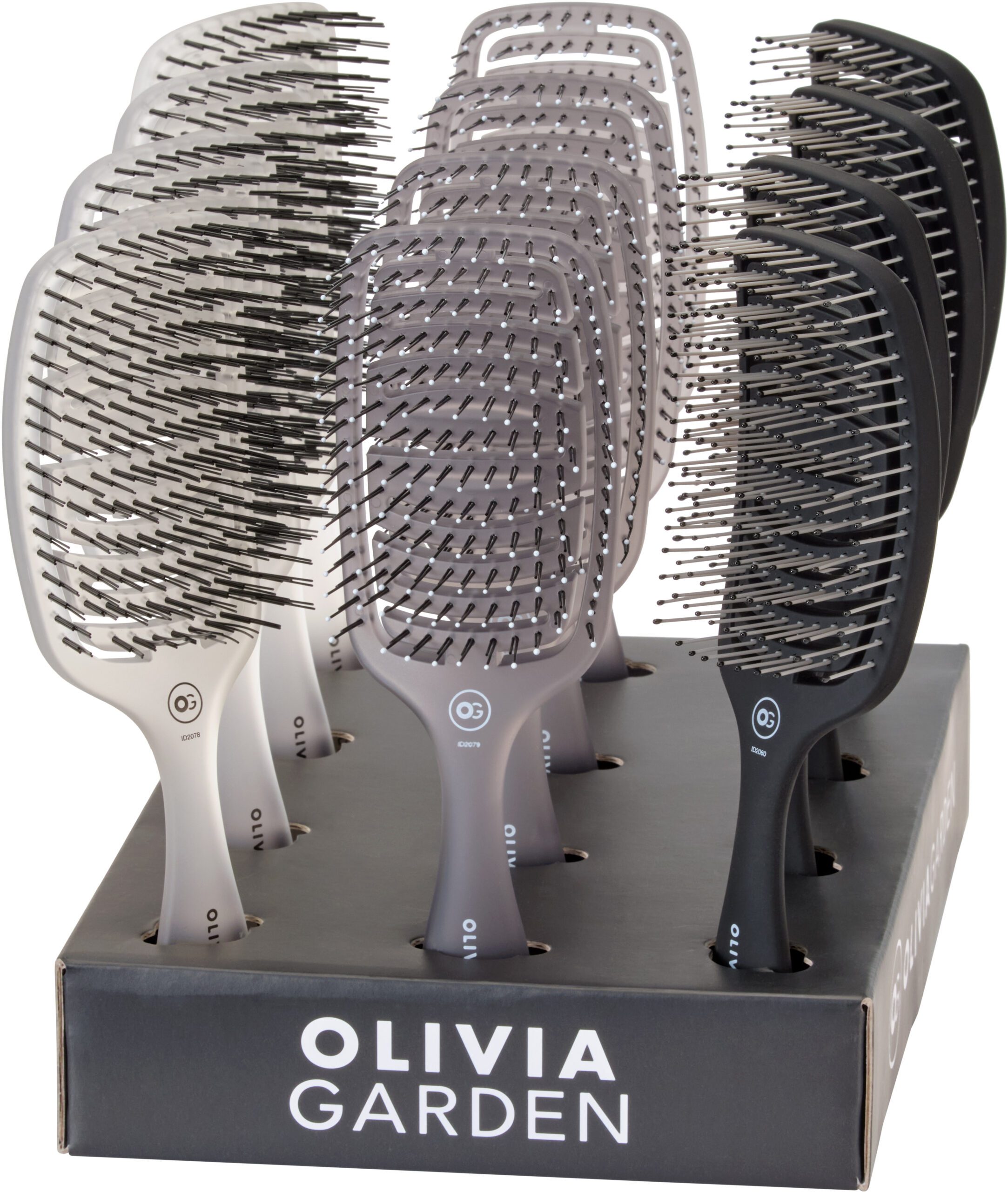 B 2479front45l Olivia Garden ESSENTIAL CARE FLEX Display 12pc 4(F+M+T)